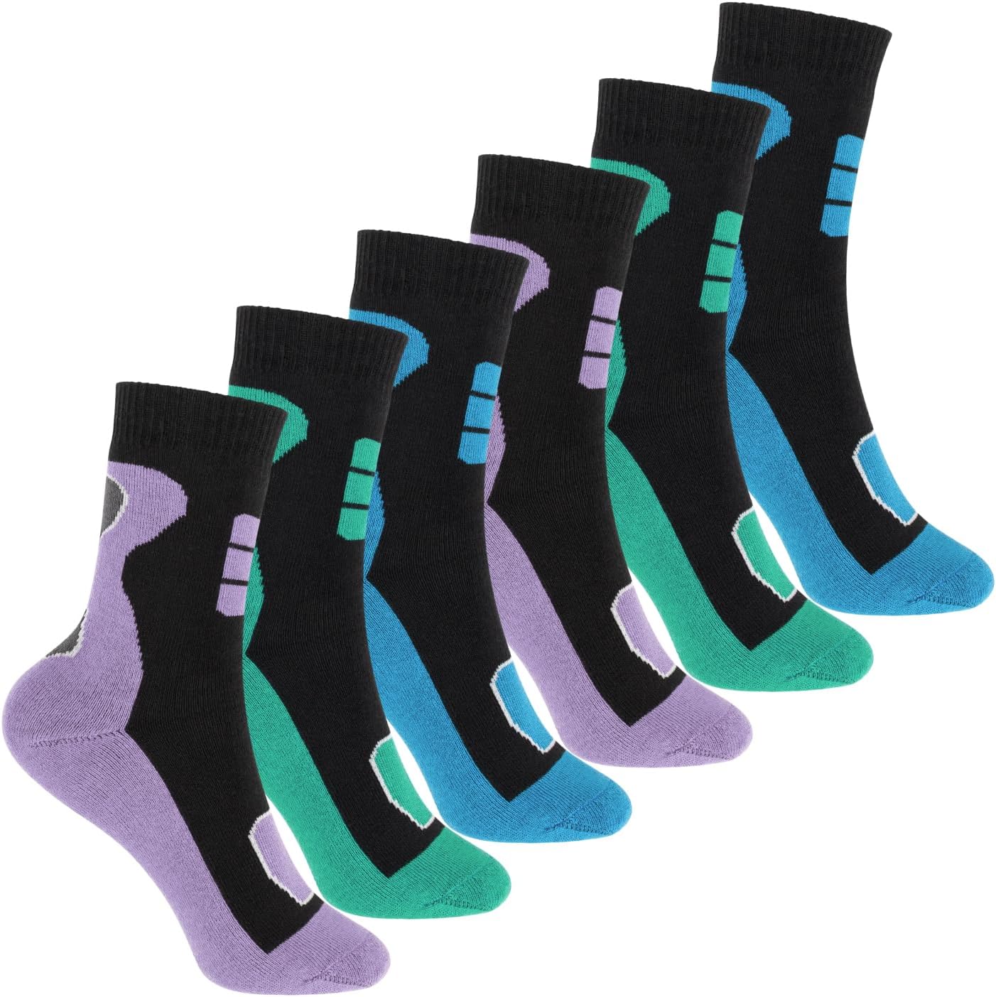 Detalle de Footstar Children's Thermal Socks, 6 Pairs, Full-Terry Winter Socks