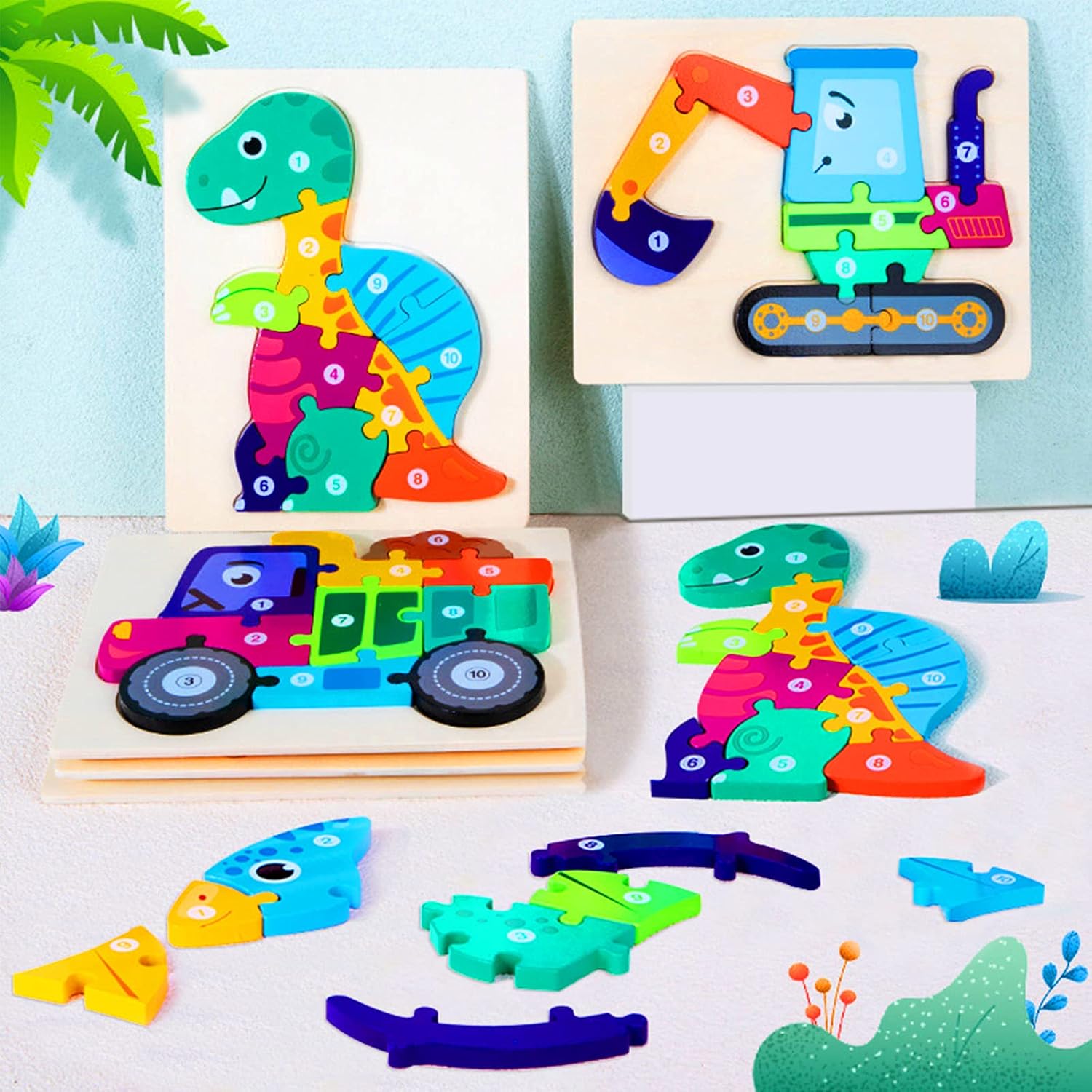 Thumbnail 2 de HUADADA Toddler Puzzles 4 Pack Learn & Play