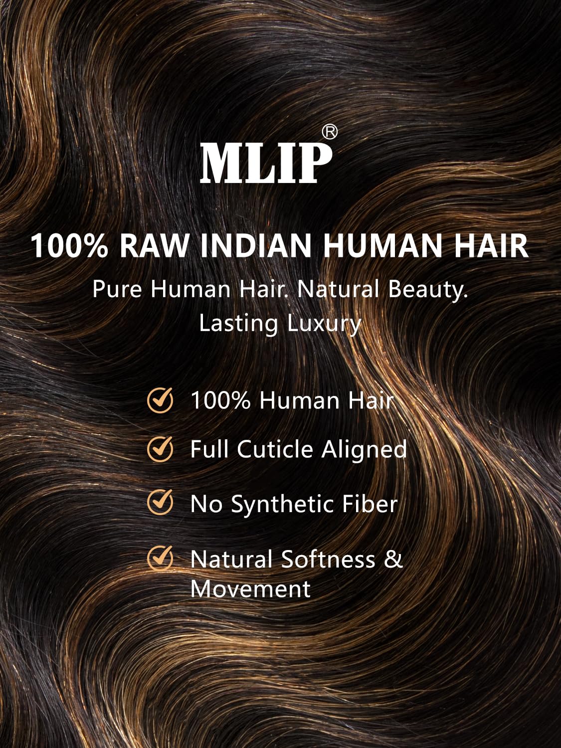 Thumbnail 2 de MLIP Raw Indian Human Hair Body Wave (3 Bundles) — 100% Unprocessed, Near-Zero Tangle & Shedding, 24–28 in