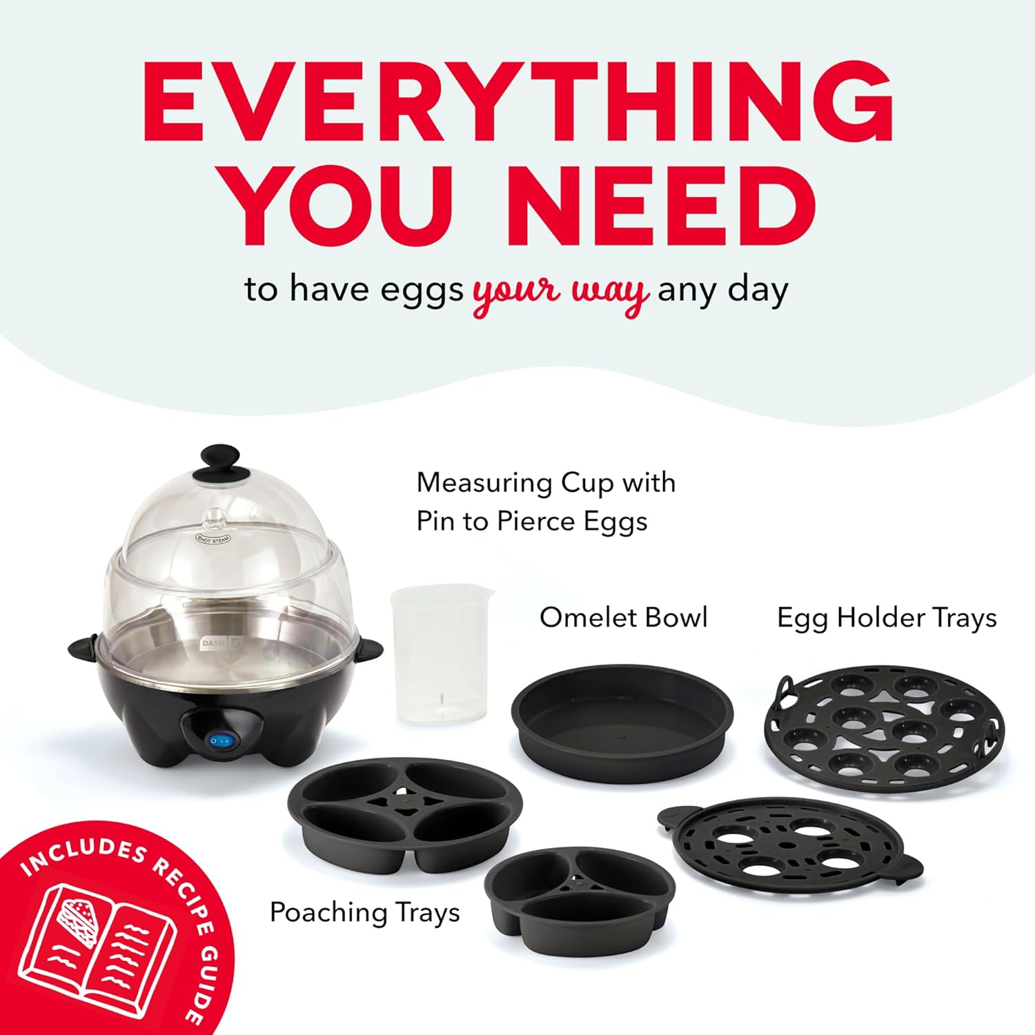 Thumbnail 6 de Dash Deluxe Egg Cooker - Boiler, Poacher & Steamer (12 Eggs) in Black