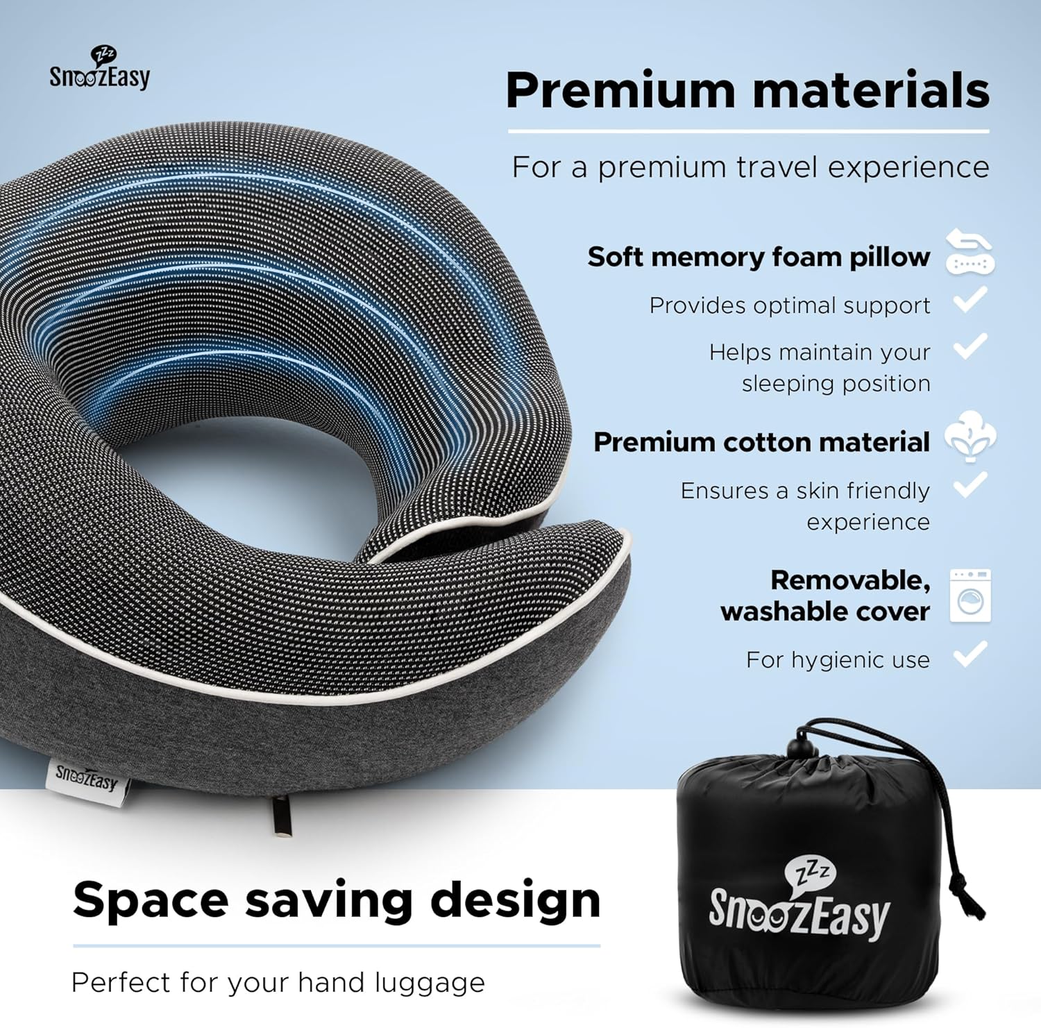 Thumbnail 4 de SnoozEasy Travel Pillow 360° memory foam travel pillow 😴