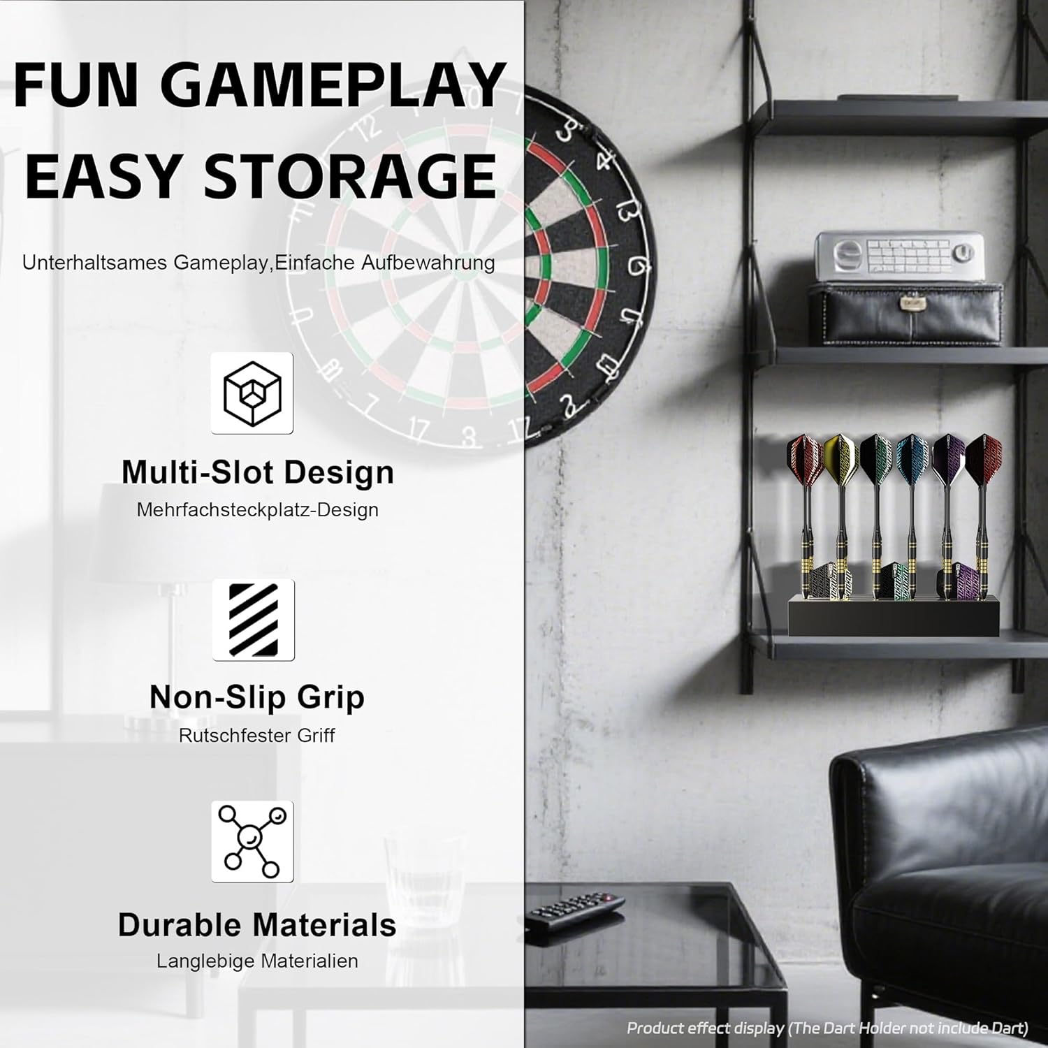 Thumbnail 6 de CyeeLife Dart Stand Wall Mount: Wooden Dart Holder for 12 Darts