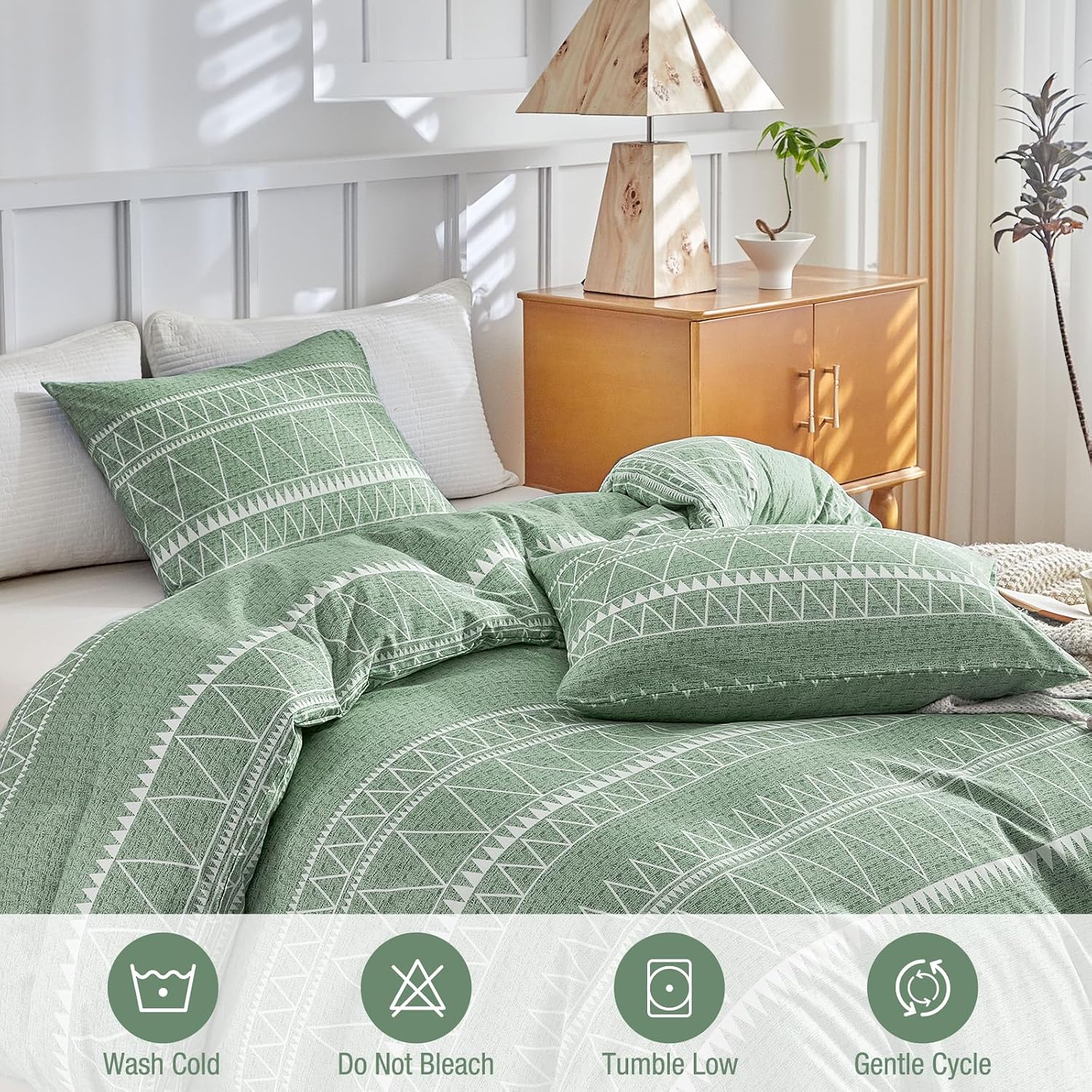 Thumbnail 5 de Lekesky Double duvet set 200x200 cm sage
