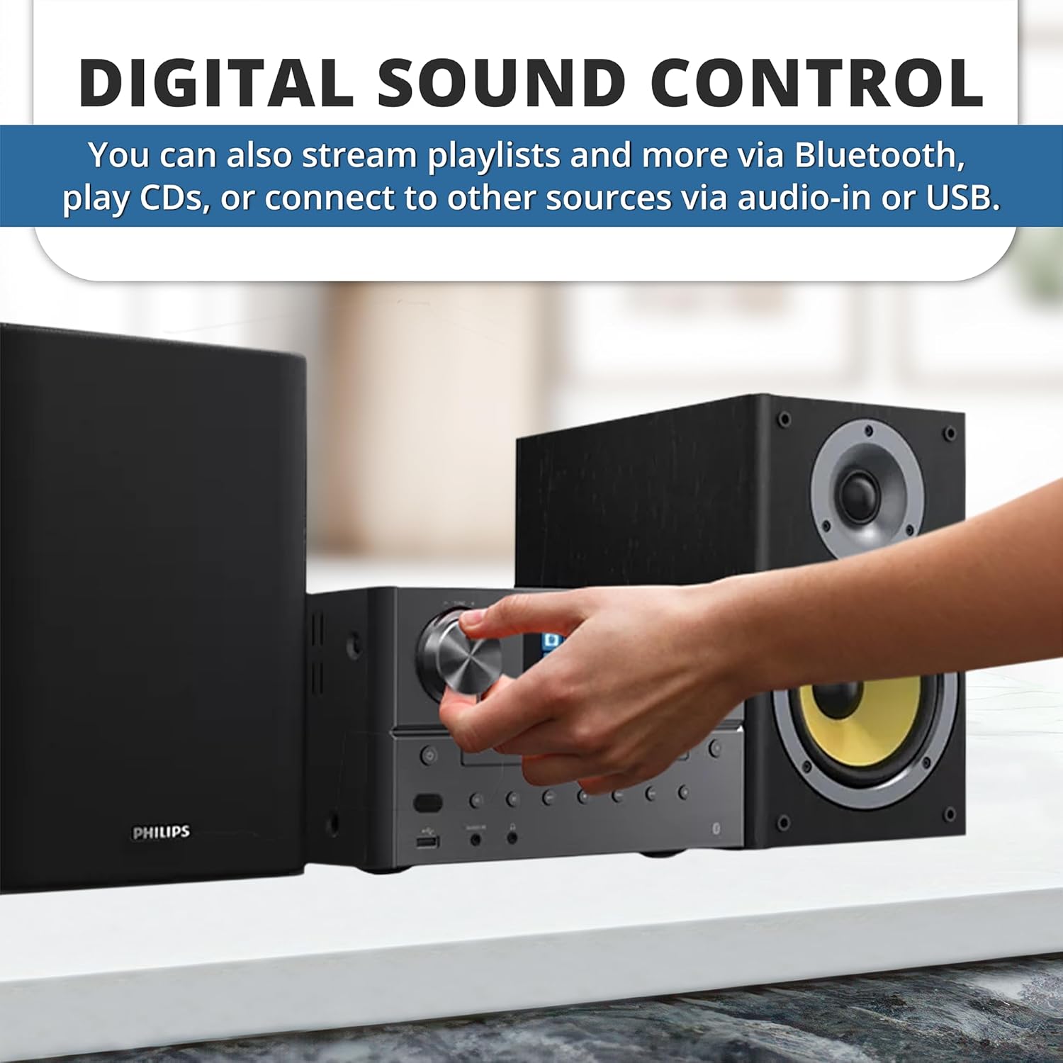 Detalle de Philips Bluetooth & WiFi Stereo System with CD Player, Spotify Connect, Internet Radio & FM