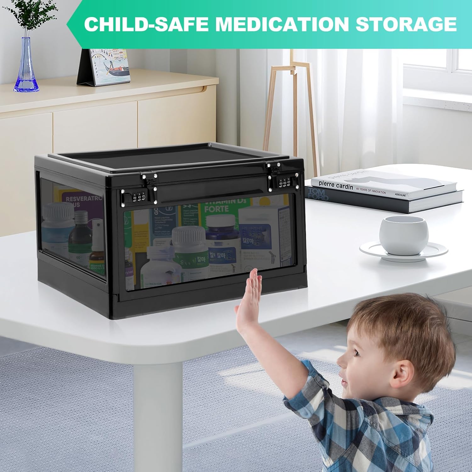 Thumbnail 4 de Large Medicine Lock Box 24.8L organiser