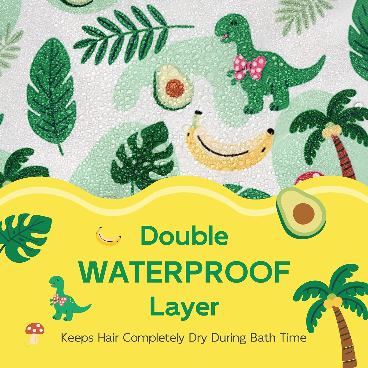Detalle de Years calm Kids Shower Cap, Reversible Double-Layer Waterproof Bath Cap