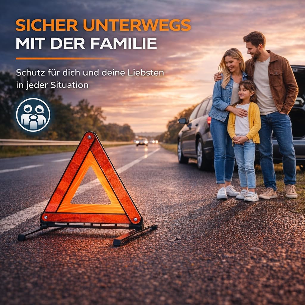 Thumbnail 4 de OwnWheel Notfalldreieck Warndreieck ECE R27 Auto & PKW 2026 – Rot, mit Tragebox