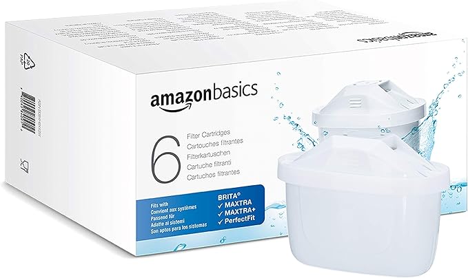 Amazon Basics Cartuchos filtrantes para jarras BRITA, 6 unidades 💧