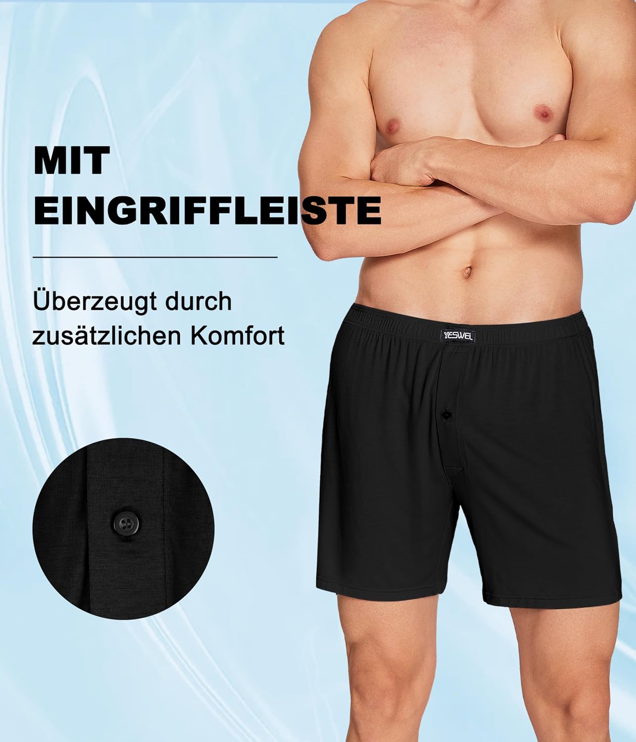 Detalle 2 de YESWEL Bambus Boxershorts Herren 6er Pack