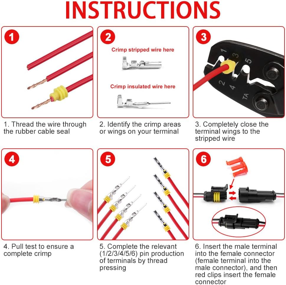 Detalle de URAQT Connecteur Étanche – Ensemble complet 300 pièces pour voitures, motos et bateaux