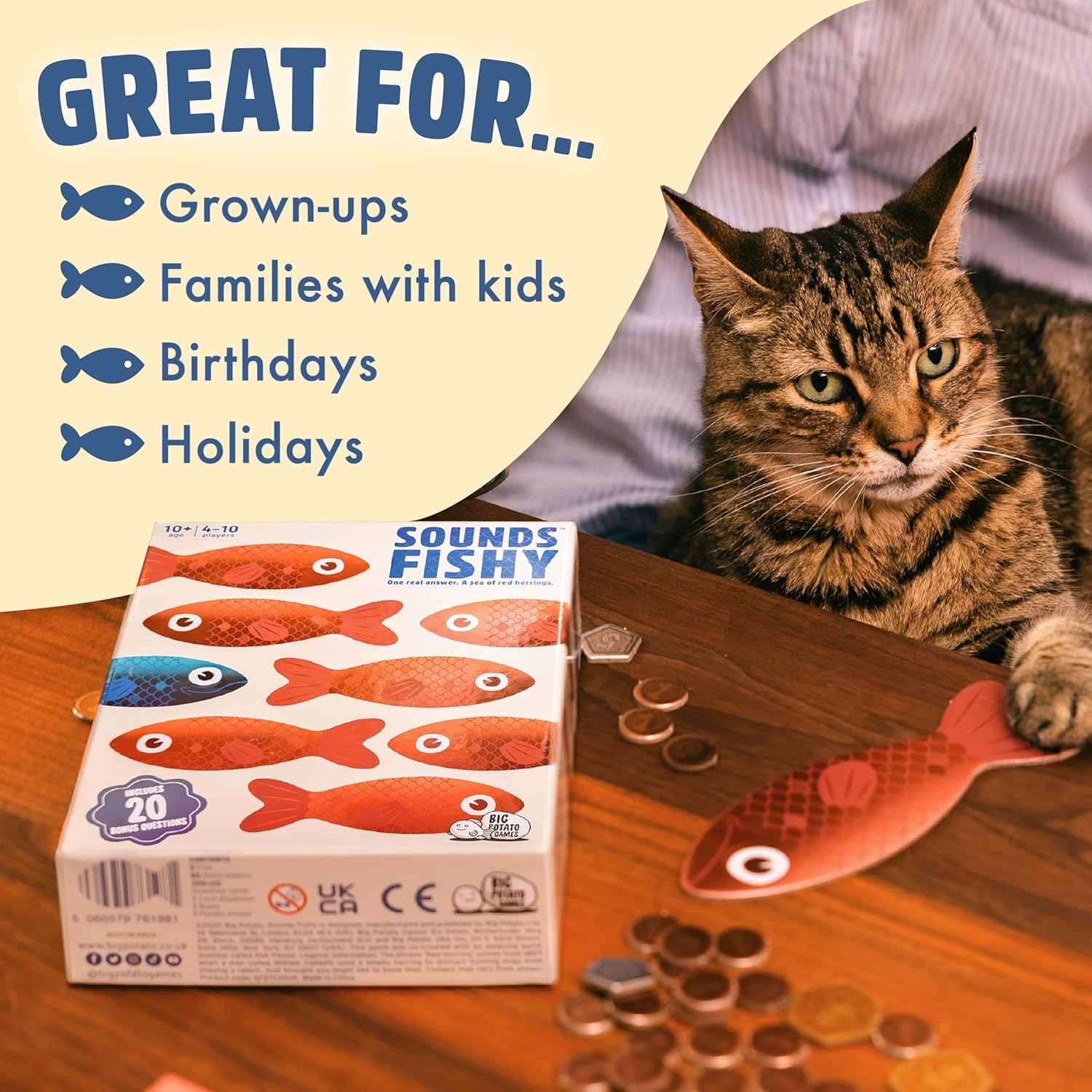 Thumbnail 5 de Sounds Fishy Card Game – fast-paced bluffing party game for kids 10+ and adults