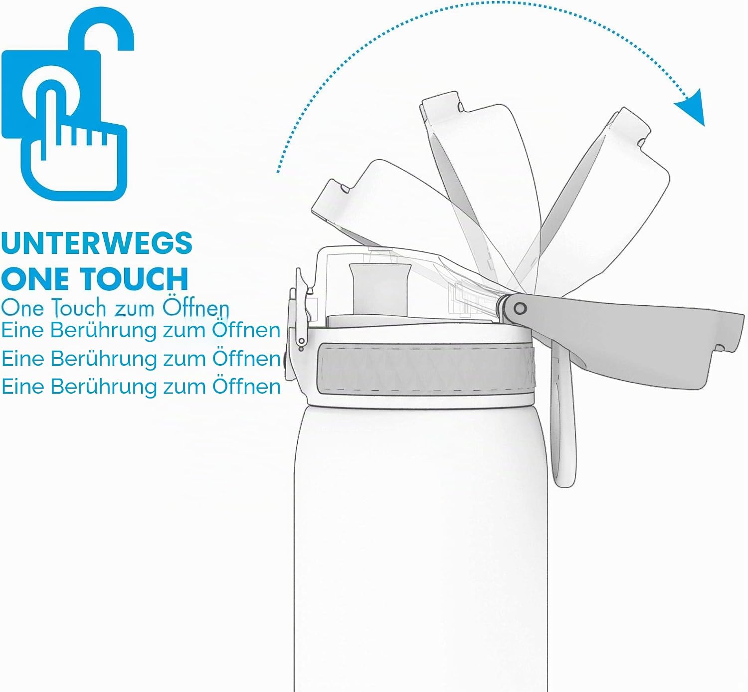 Detalle de Ion8 Kinder Trinkflasche Edelstahl 400 ml – leicht, auslaufsicher und spülmaschinenfest