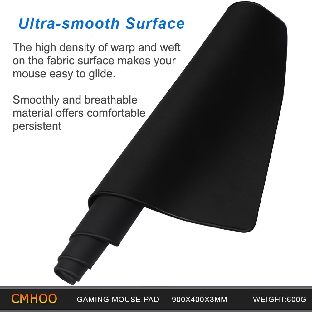 Thumbnail 4 de Cmhoo XXL Professional Large Mouse Pad & Computer Game Mouse Mat (90x40, Black)