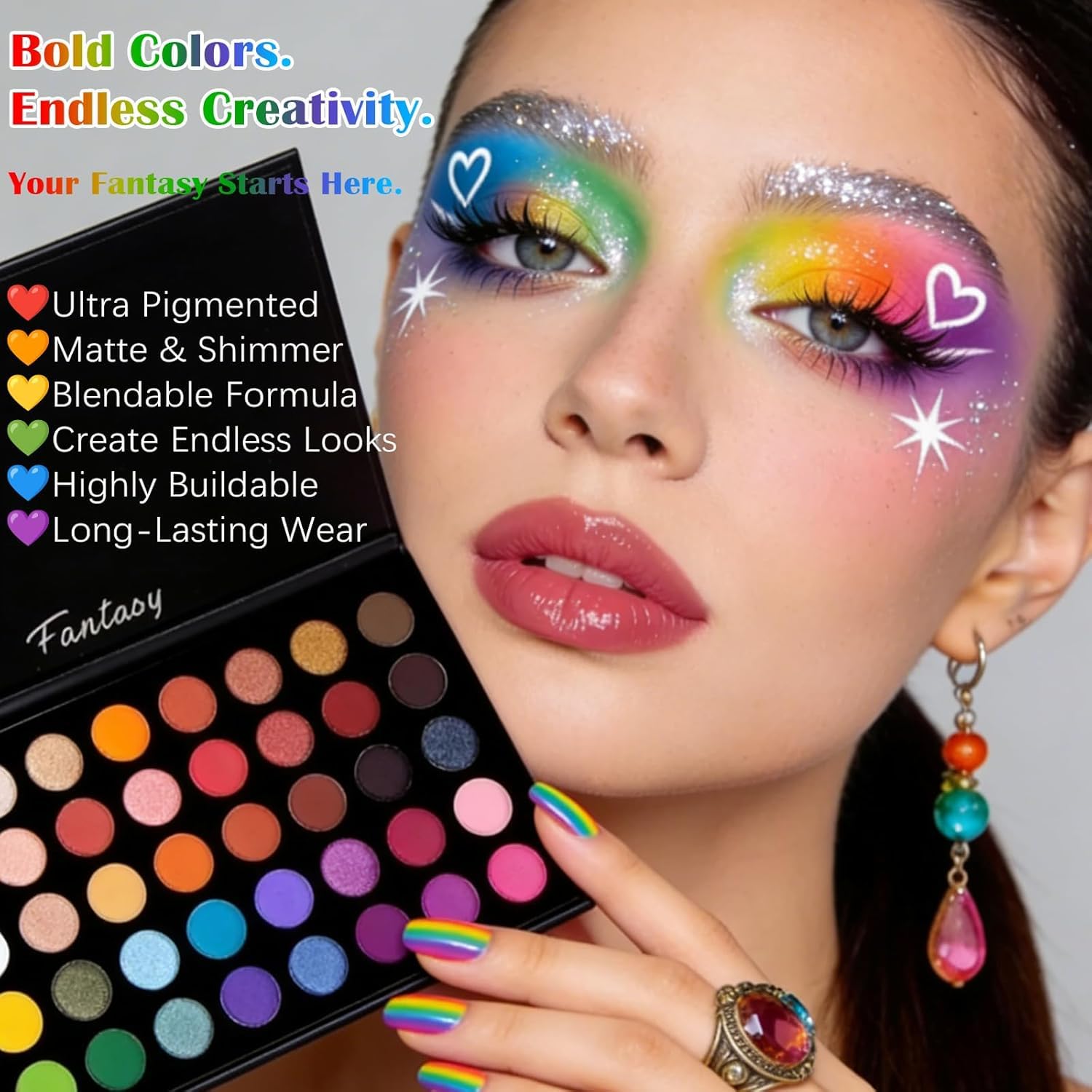 Thumbnail 3 de UCANBE 40 Farben Lidschatten Palette – bunt, wasserfest und langanhaltend