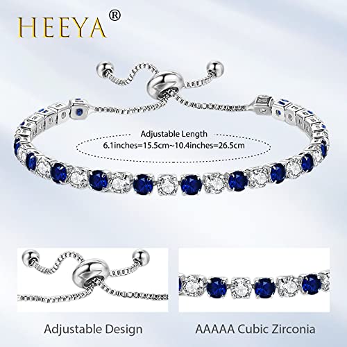 Thumbnail 1 de HEEYA Blue Tennis Bracelet for Women – Sterling Silver with Blue Cubic Zirconia