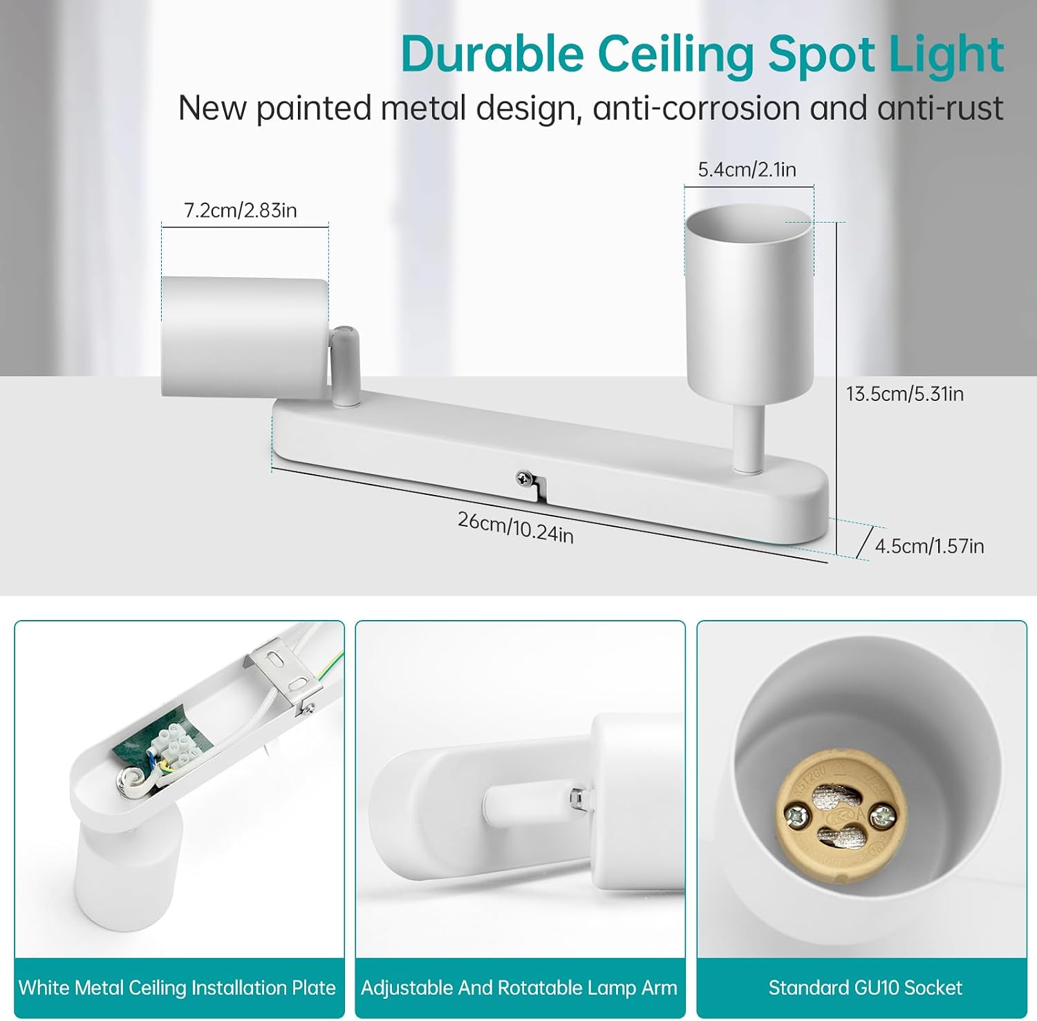 Detalle de Wowatt faretti da soffitto GU10 2 attacchi