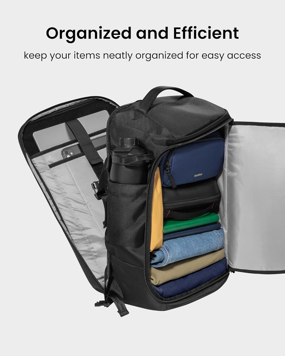 Detalle de tomtoc Travel Backpack 38L (TSA Friendly) carry-on for a 17.3-inch laptop