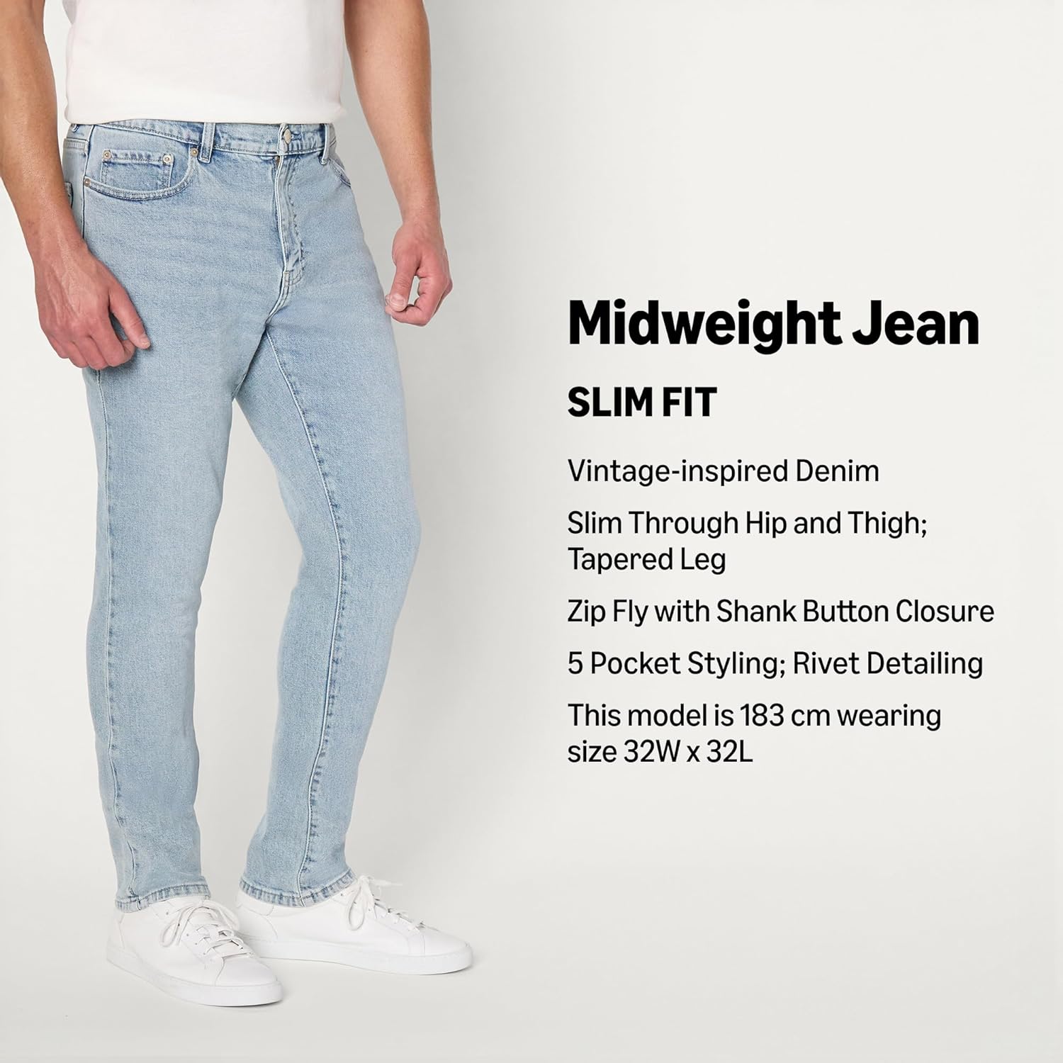 Thumbnail 3 de Amazon Essentials Men’s Slim-Fit Jeans – mid-weight denim with a tapered look