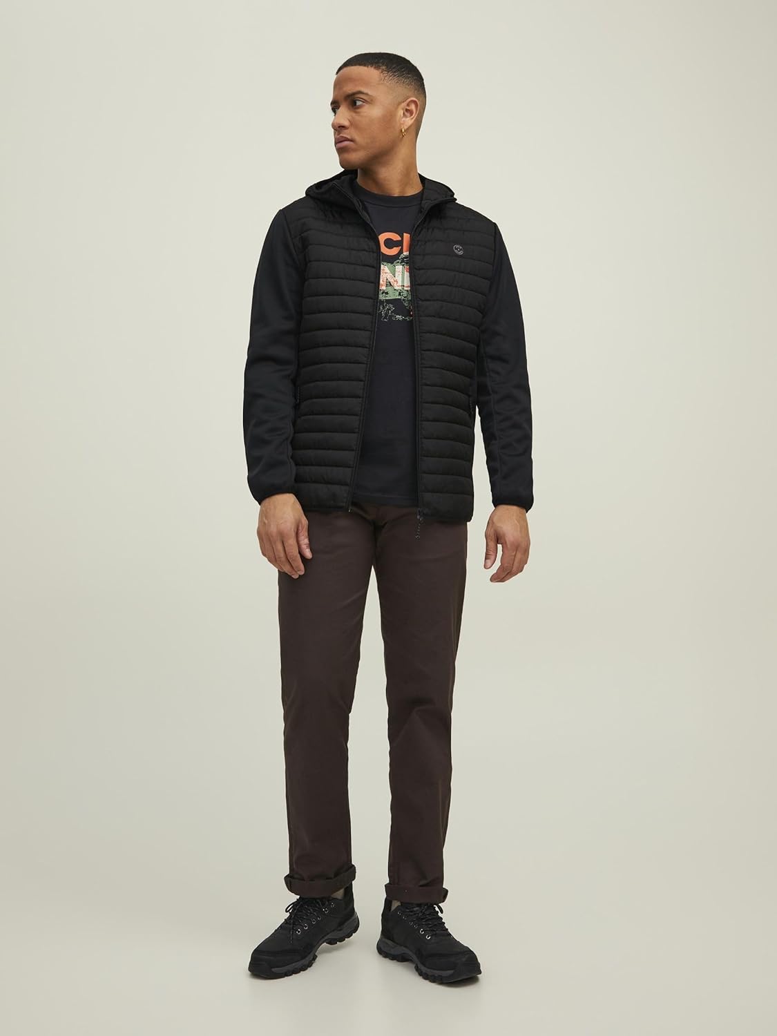 Detalle de JACK & JONES Herren Hybridjacke (Regular Fit) aus 100% Polyester