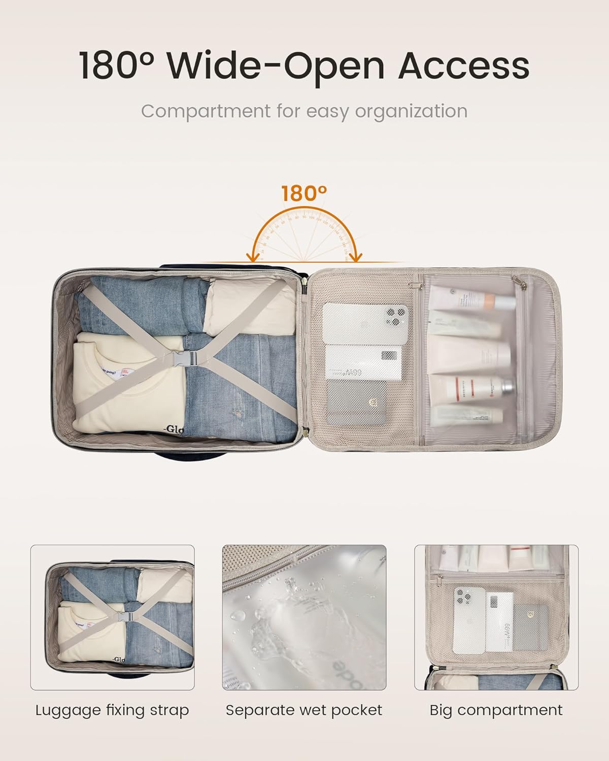Thumbnail 4 de LOVEVOOK 40L Large Travel Backpack for Women — Airline-Approved Carry-On with 3 Packing Cubes