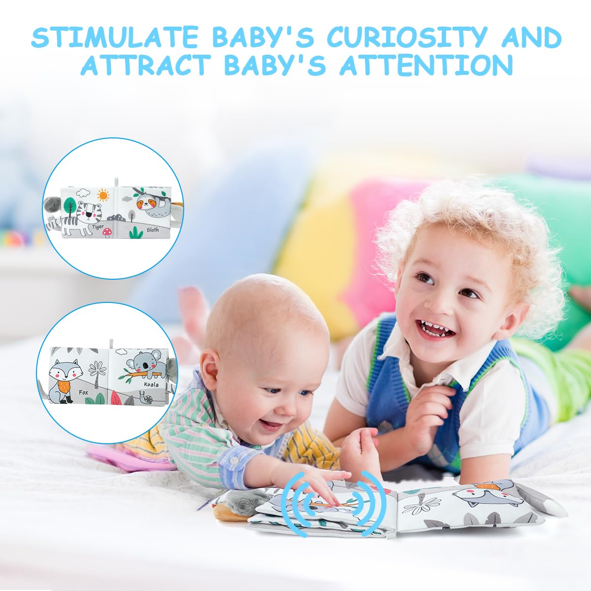 Detalle de Vicloon Stoffbuch für Babys, 0 bis 12 Monate