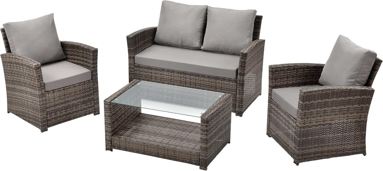 Rattan Roma 4 Seater patio sofa set