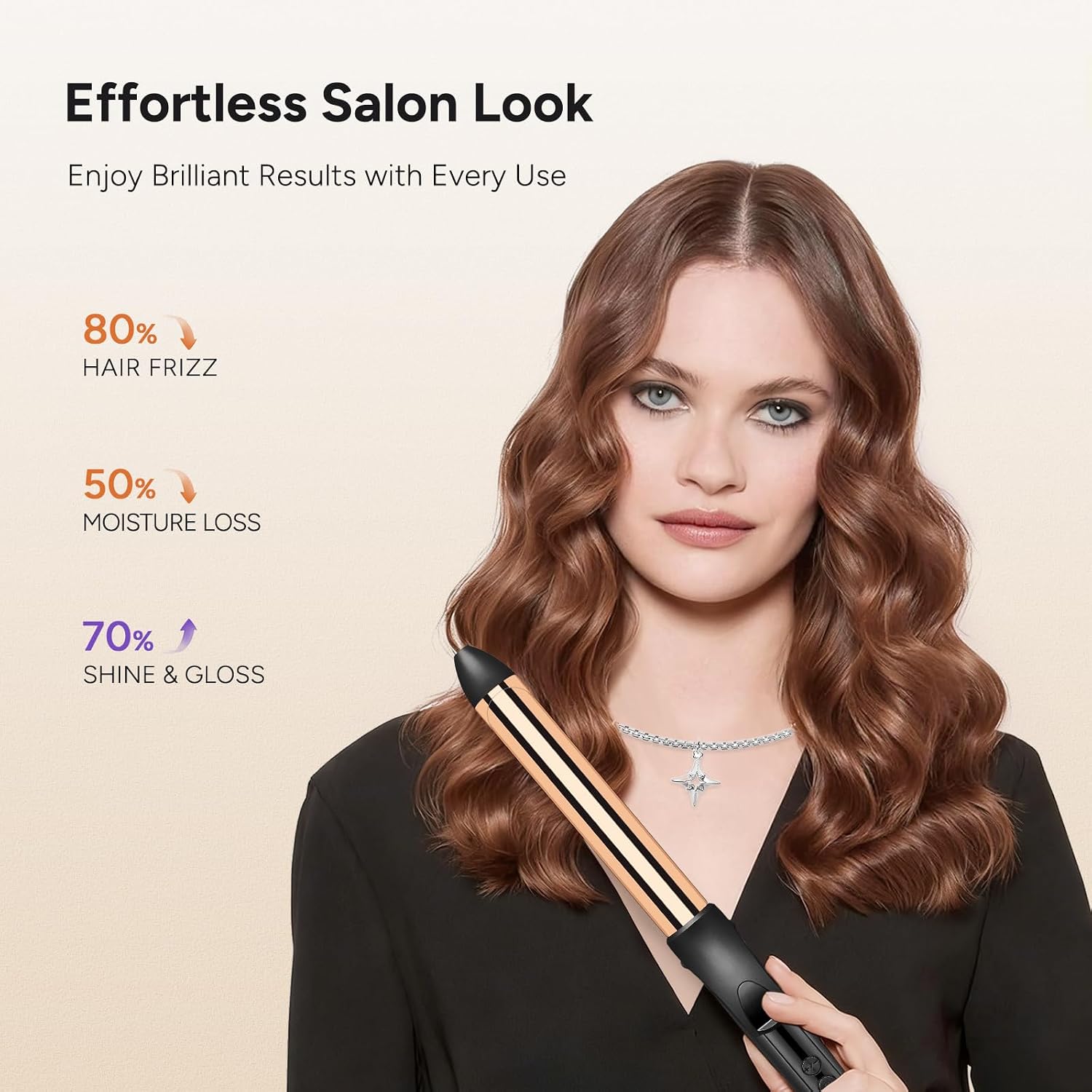 Detalle de FUNBUGS 25mm Titanium Curling Tongs – Anodised for Smooth, Lasting Curls