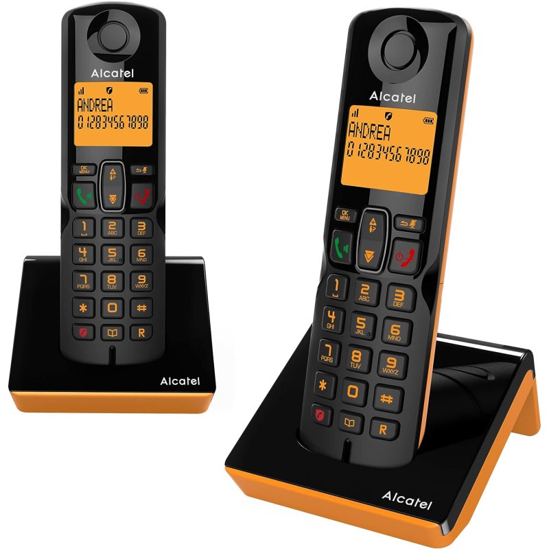 Detalle de Alcatel S280 Duo teléfono inalámbrico DECT, negro/naranja ☎