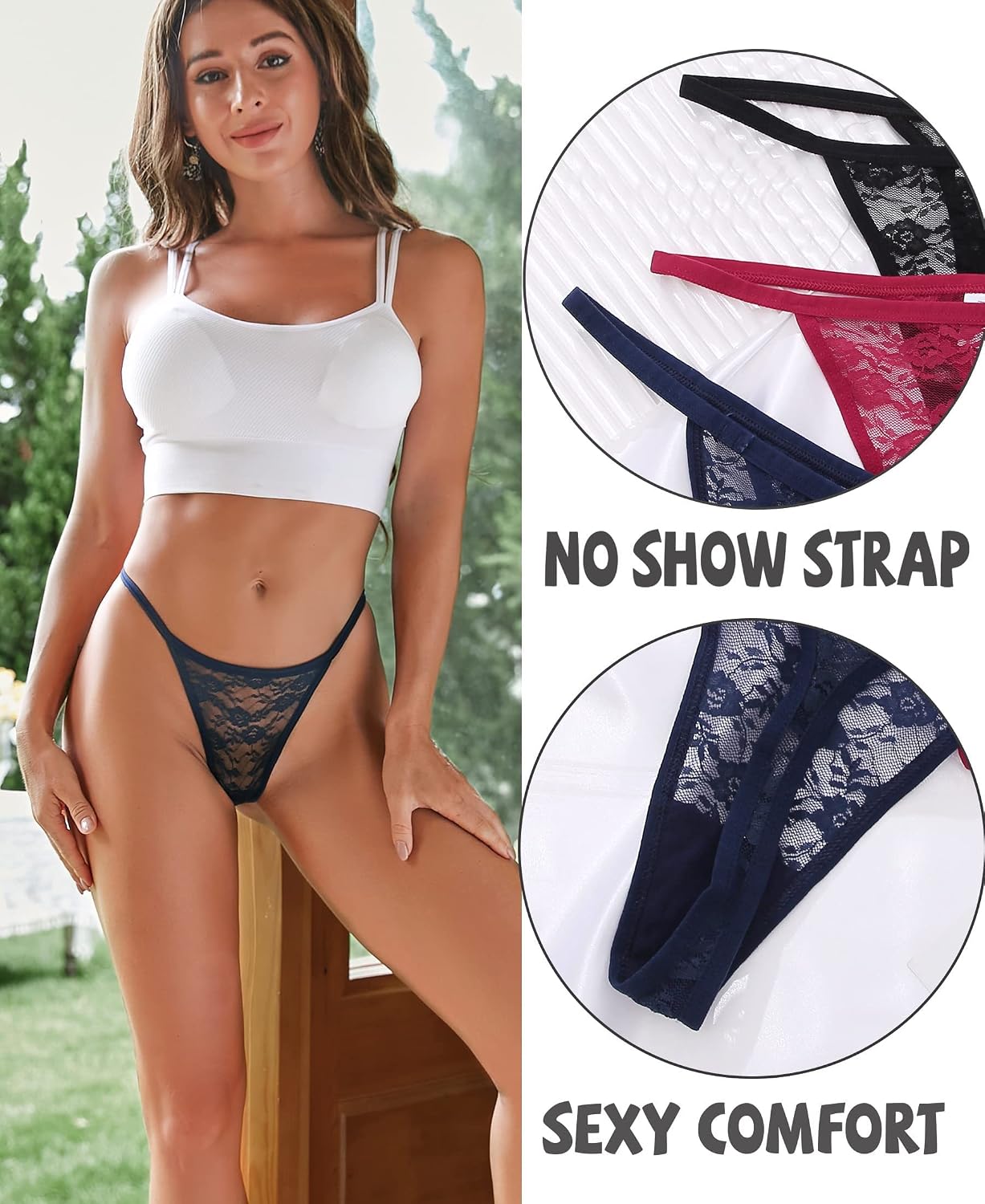 Detalle 1 de FINETOO 10er Pack Spitze Strings Tangas