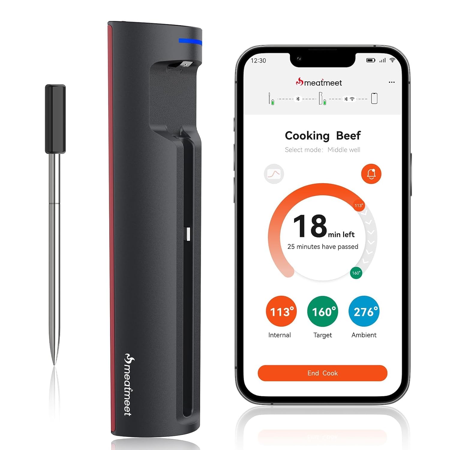 Detalle de Meatmeet Pro Fleischthermometer Kabellos