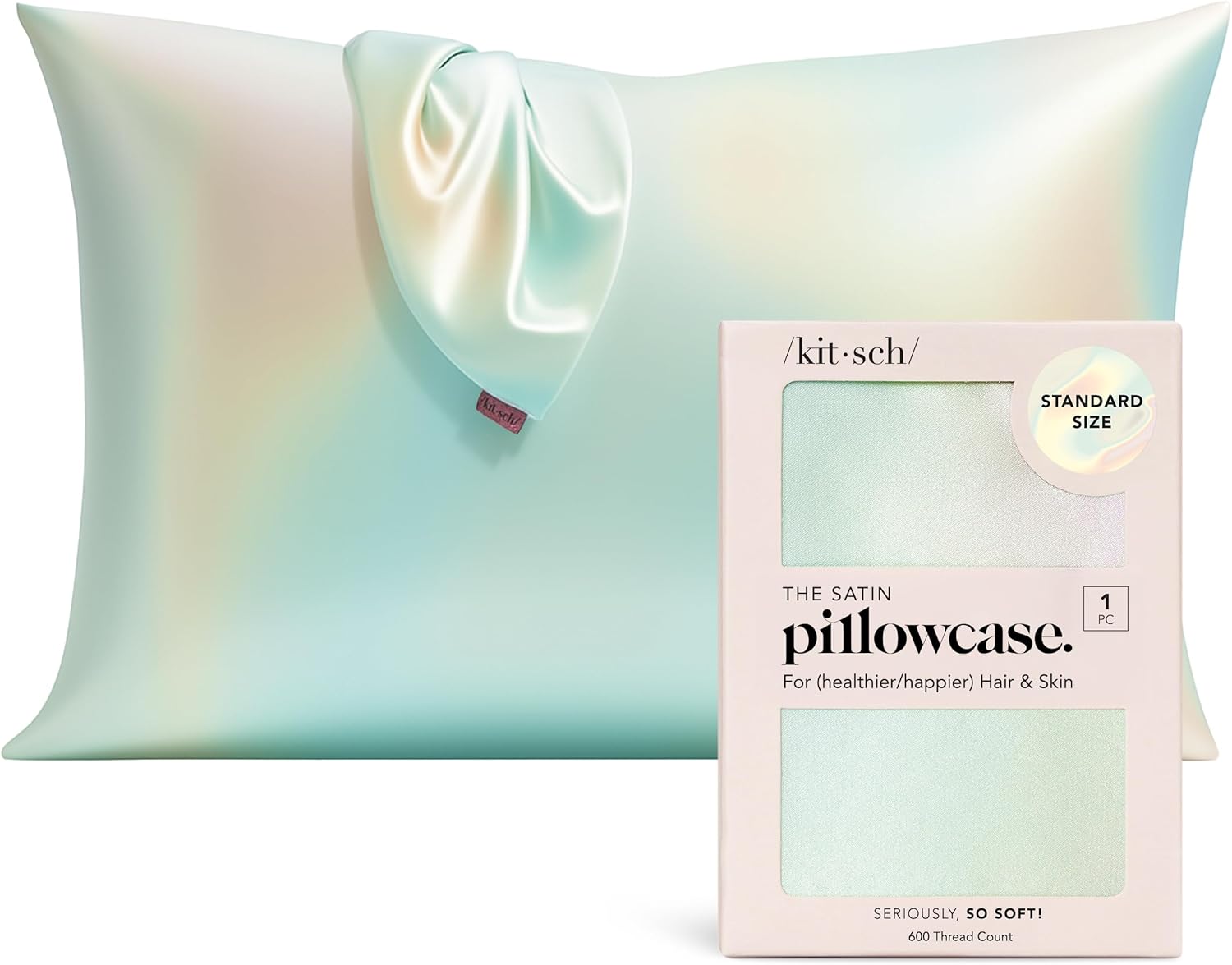 Detalle de Aura Kitsch Satin Pillowcase with Zipper 19x26
