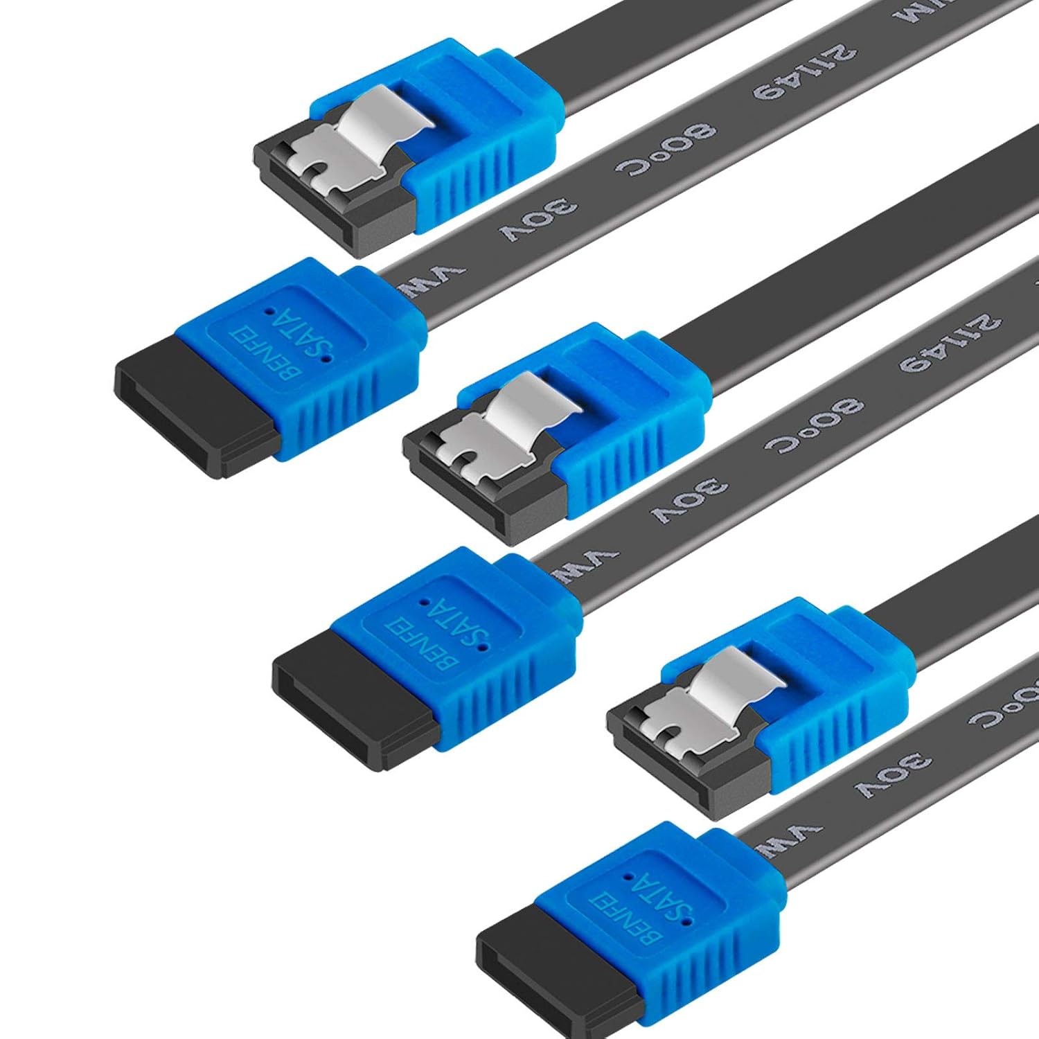 BENFEI zestaw 3 kabli SATA III 6 Gb/s, 45,7 cm z zatrzaskami