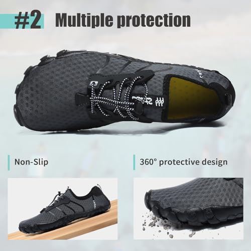 Detalle de Hanani Barefoot Water Shoes – Unisex Quick-Dry Aqua Shoes for Beach, Swim and Casual Wear