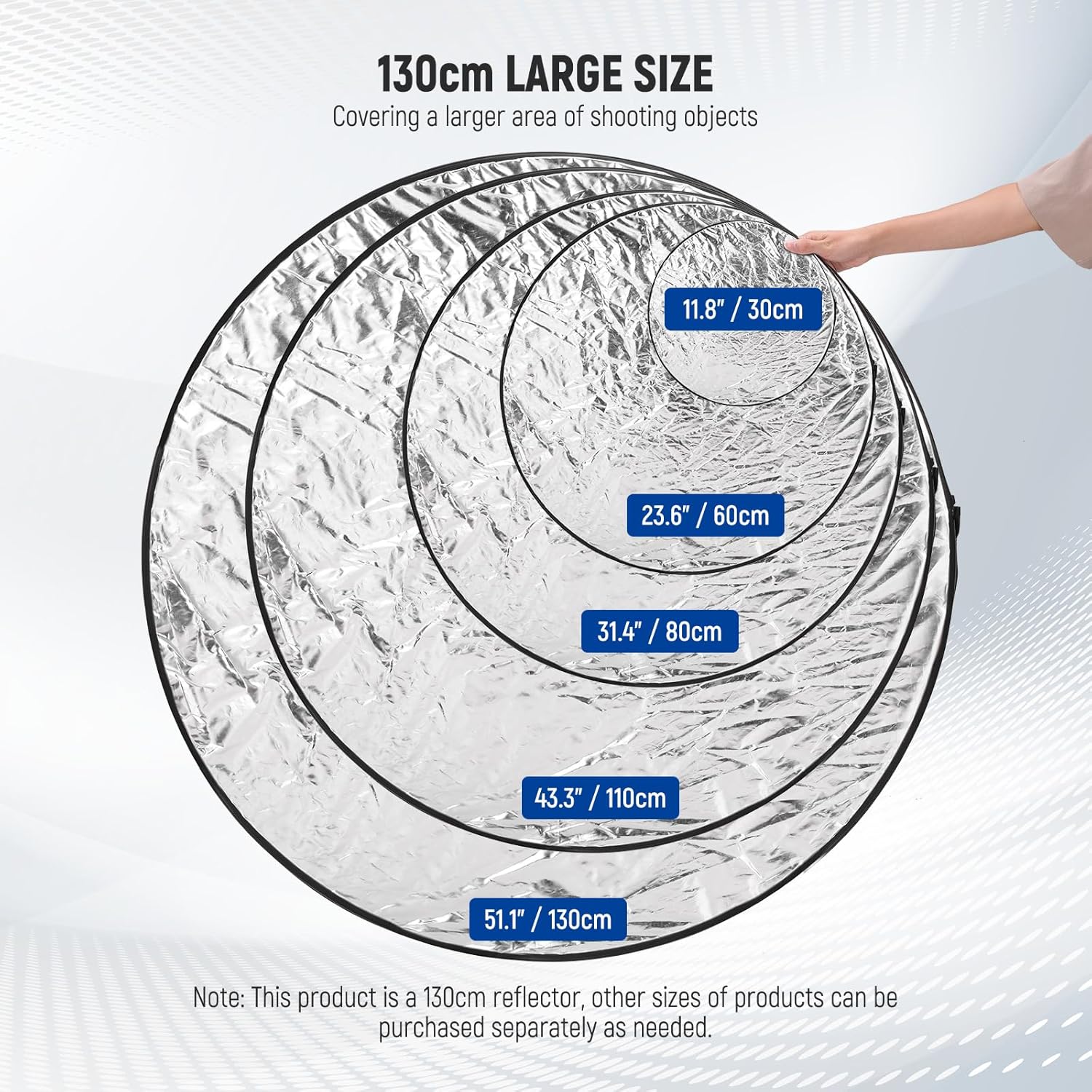 Detalle de NEEWER 51 Inch 5-in-1 Light Reflector Diffuser for Studio and Outdoor Photography