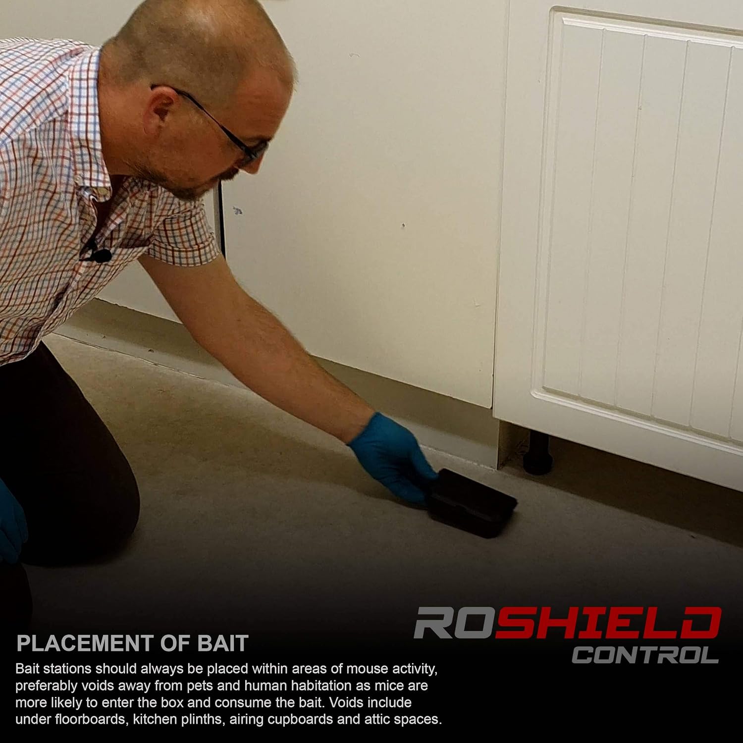 Detalle de ROSHIELD 5 Pre-Baited Mouse Poisoning Bait Box Kit | Single Feed Mice Killer | UK Made