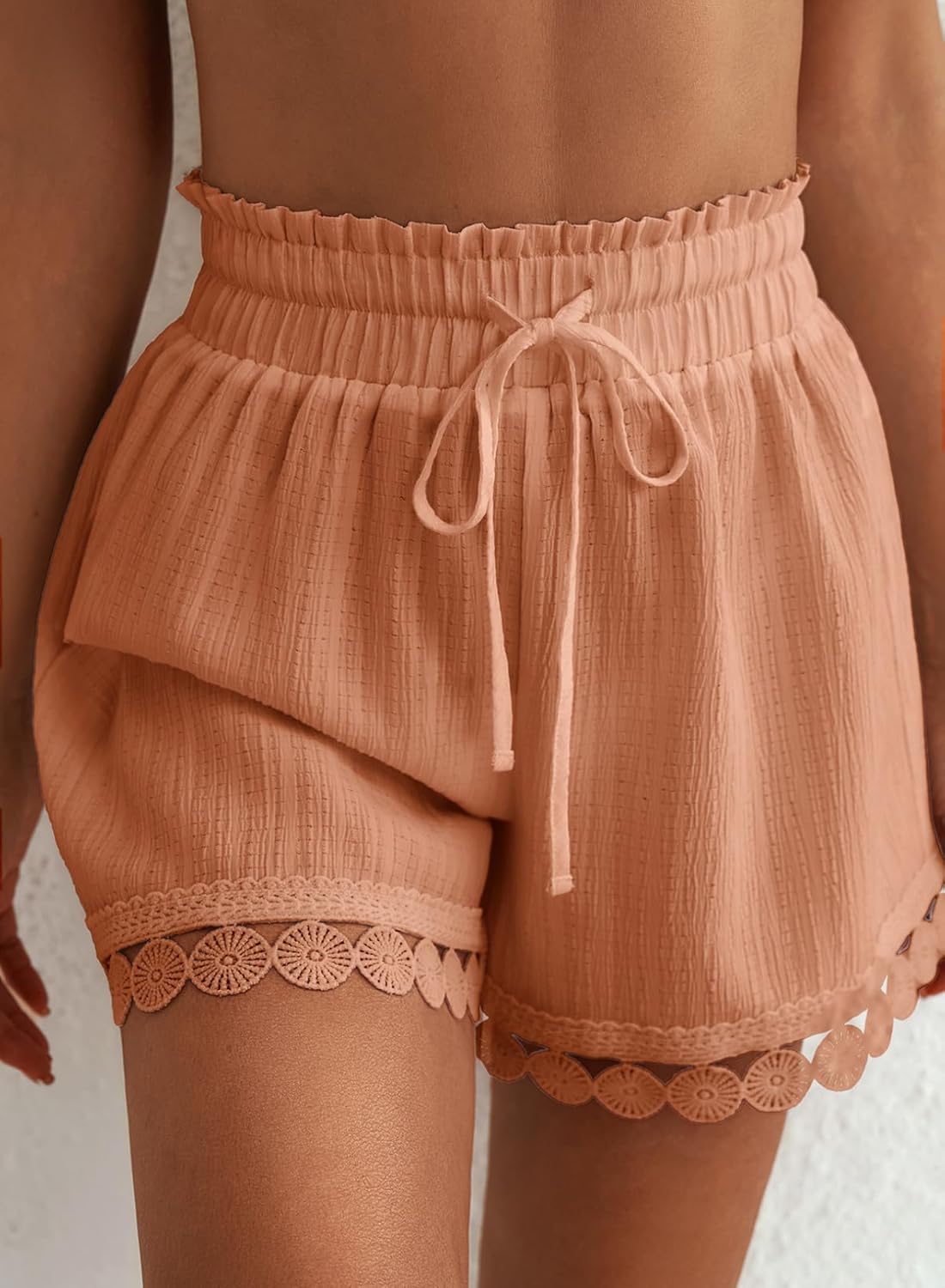 Thumbnail 3 de Dokotoo Women’s Shorts: Summer Casual Loose Elastic Waist Drawstring Lace Boho Beach Cover Up Shorts