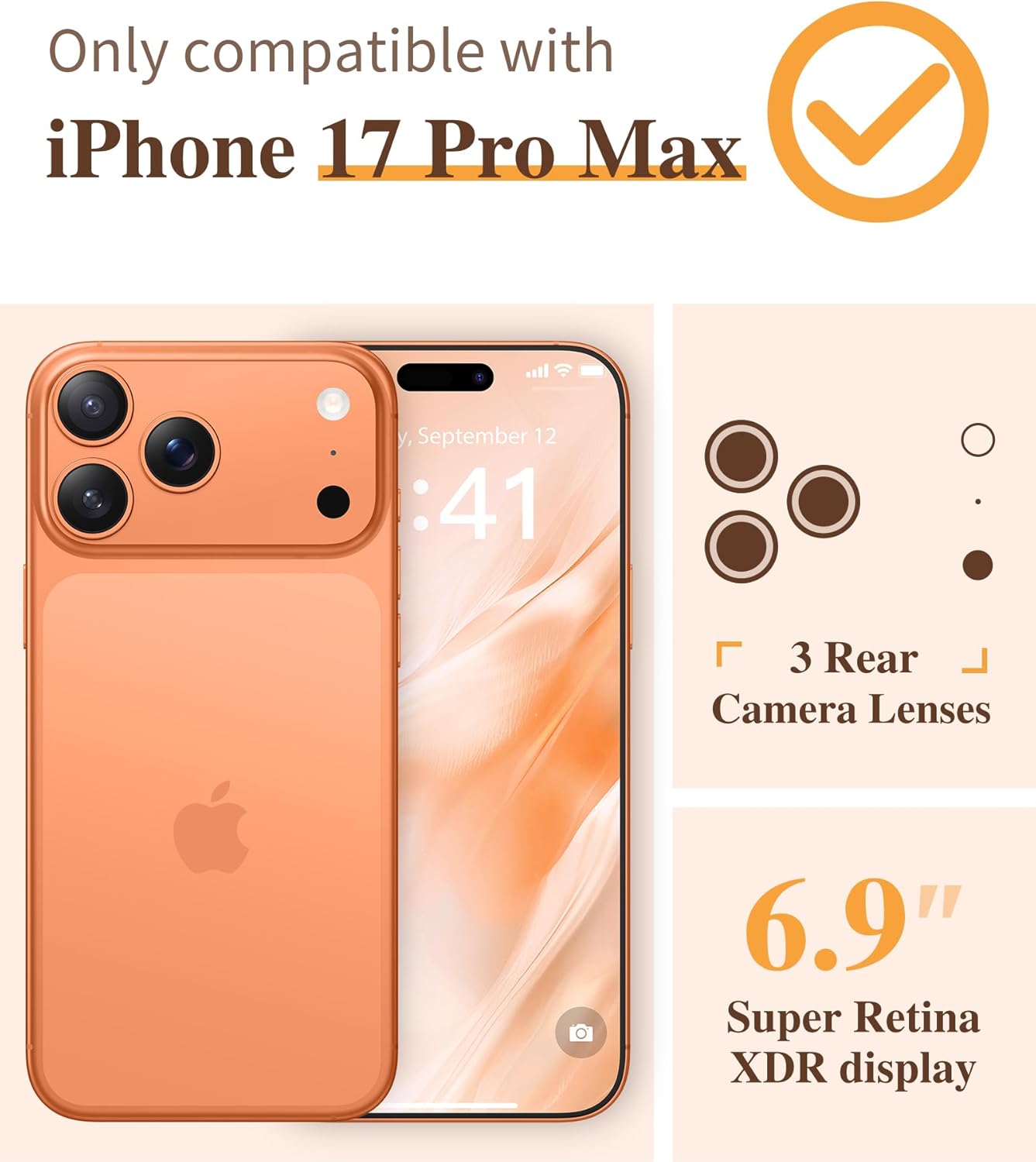 Thumbnail 1 de GVIEWIN Hülle für iPhone 17 Pro Max (6,9") mit Displayfolie, 360° Militärschutz und Blumen-Design
