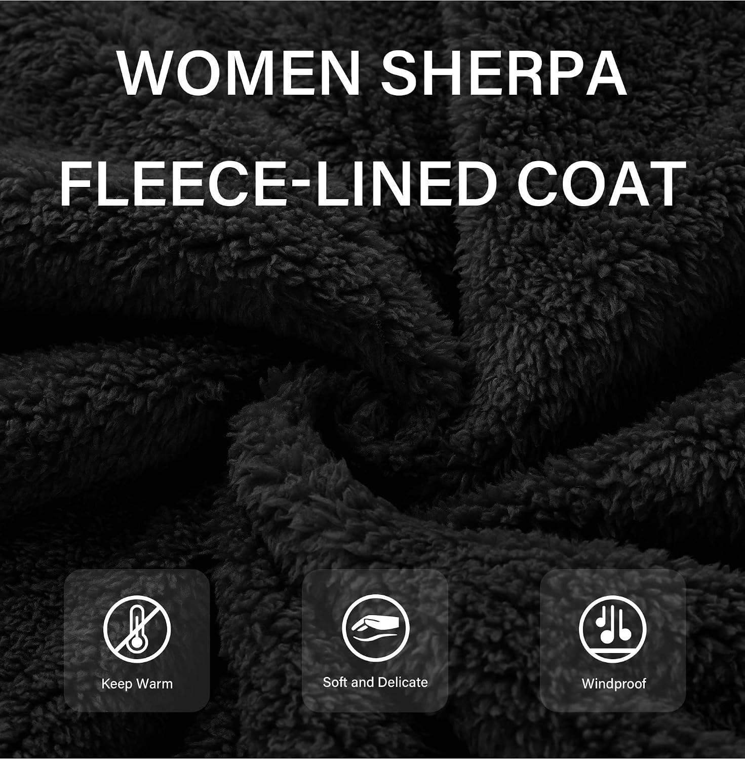 Thumbnail 4 de RISISSIDA Women’s Sherpa Faux Fur Hooded Jacket with Zip Front and Pockets