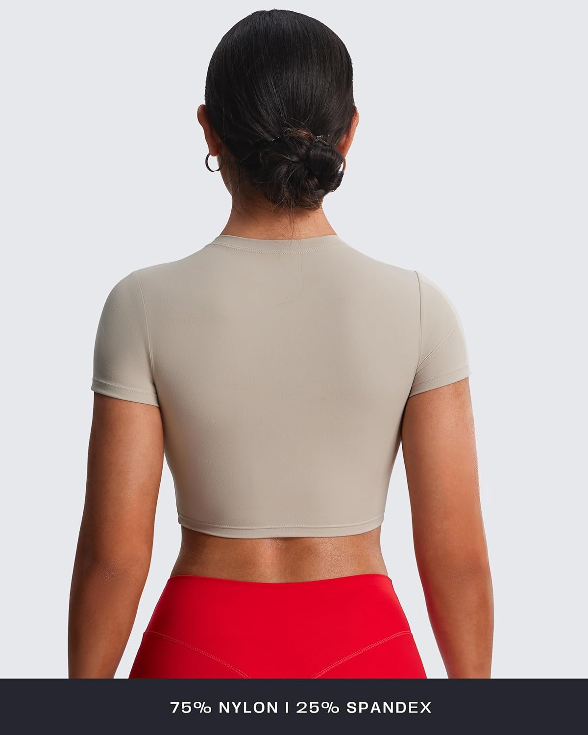 Thumbnail 4 de Aoxjox Short Sleeve Crop Top for Women – Classic Longline Baby Tee Workout Top