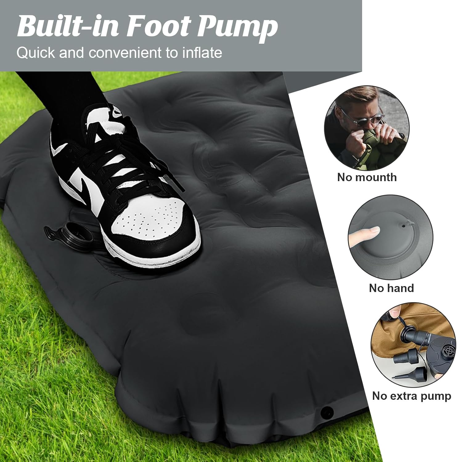 Thumbnail 1 de Hsweeth Matelas Camping Auto-gonflant 12 cm – Tapis 195 x 64 cm, Pompe à Pied, Ultra-léger et Imperméable