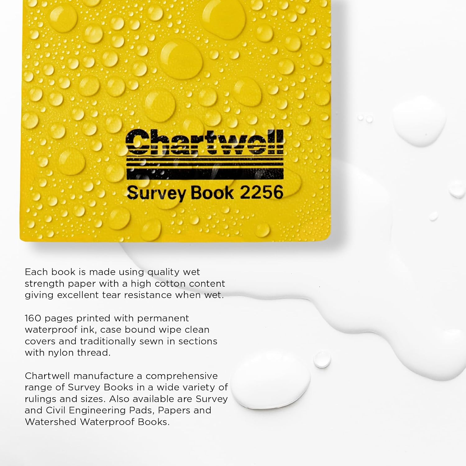 Thumbnail 3 de Exacompta Chartwell Casebound Field Survey Book 106 x 165mm (Ref 2256Z) – Excellent Wet Strength, Outdoor Ready