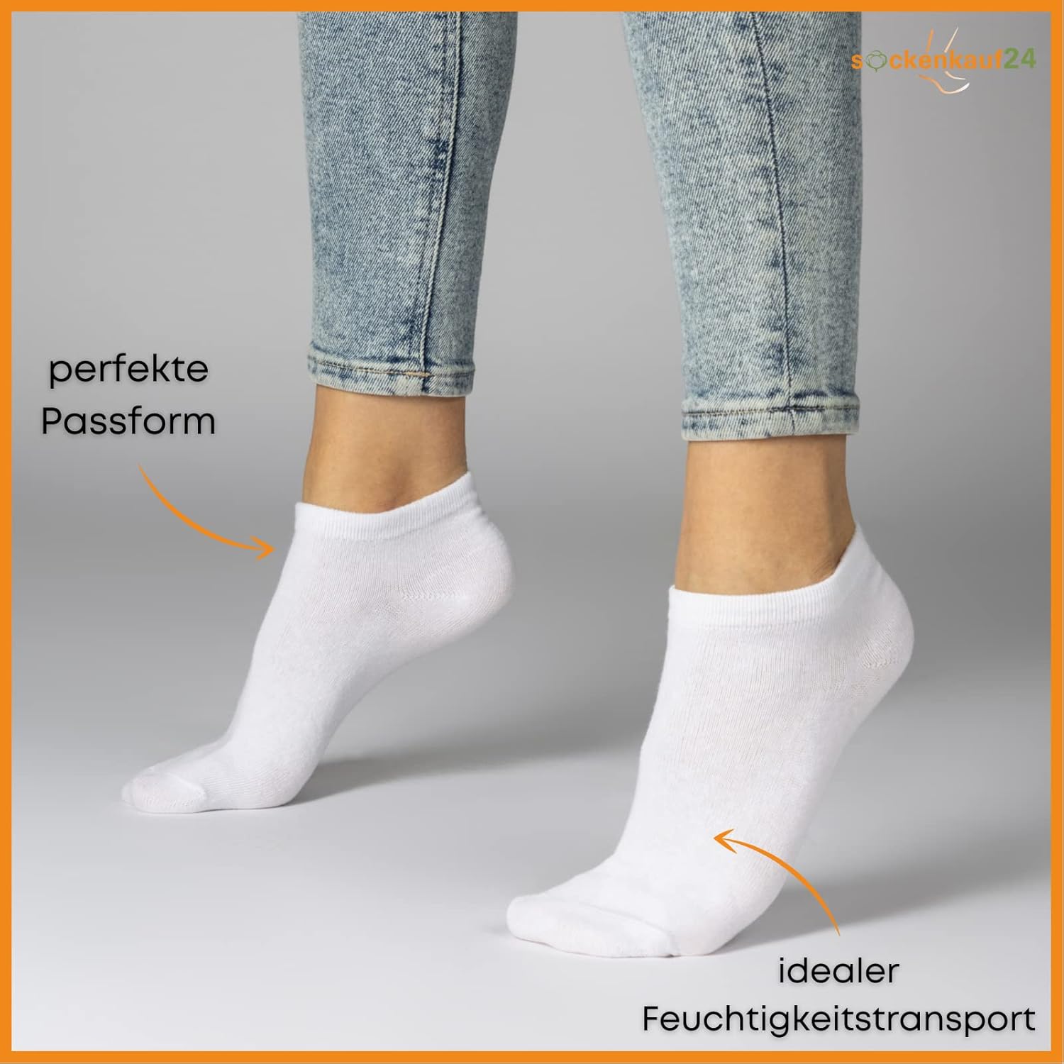 Detalle de Sneaker Socken Damen & Herren – 10 | 20 | 30 Paar, Schwarz & Weiß, Baumwolle
