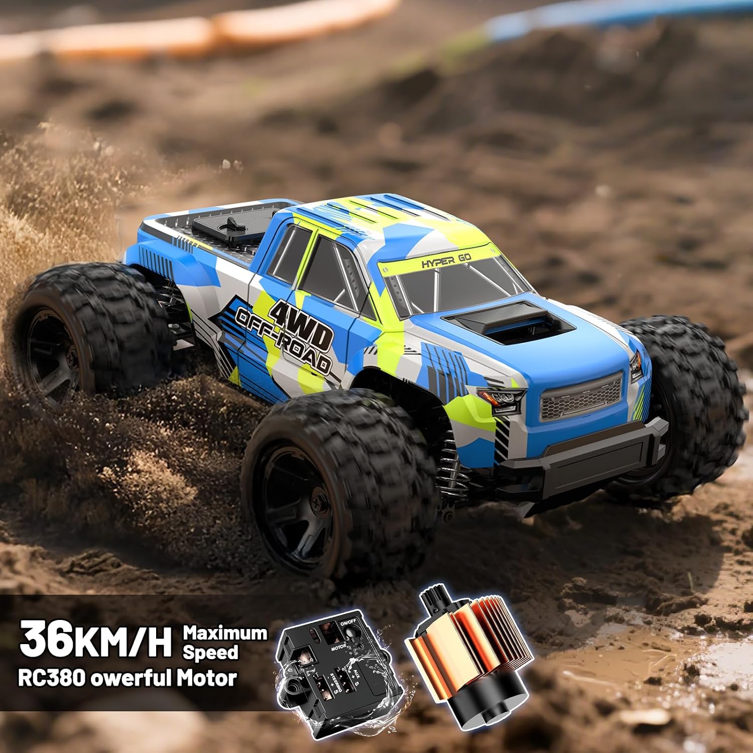 Detalle 2 de NO.18208 Voiture télécommandée 4x4 1:18 36 km/h