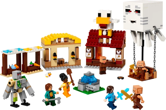 Thumbnail 4 de LEGO Minecraft Angriff des Ghast-Ballons 21273 – Dorfplatz mit Verteidigung & fliegendem Ghast-Ballon