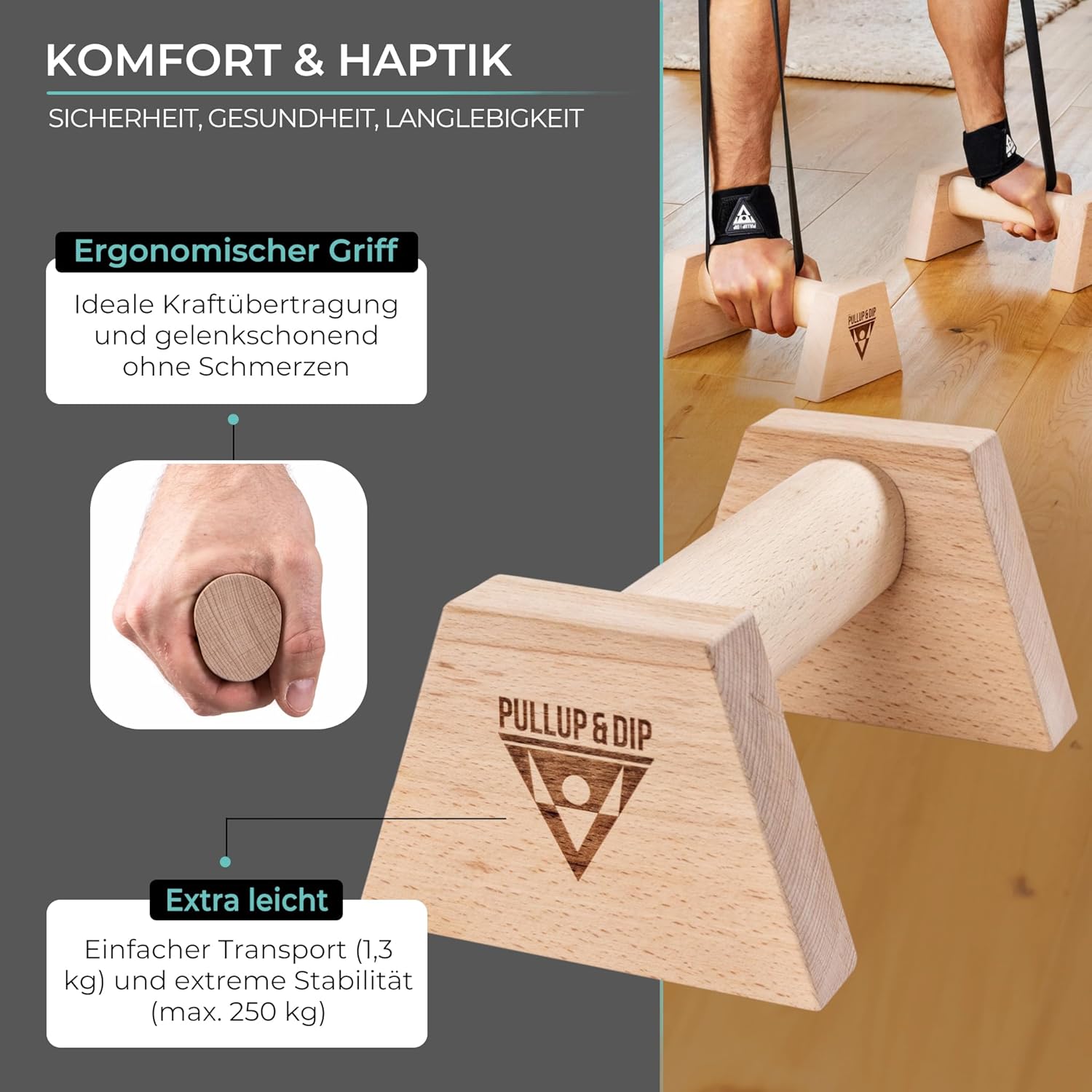 Thumbnail 2 de PULLUP & DIP Liegestützgriffe aus Holz 1,3 kg