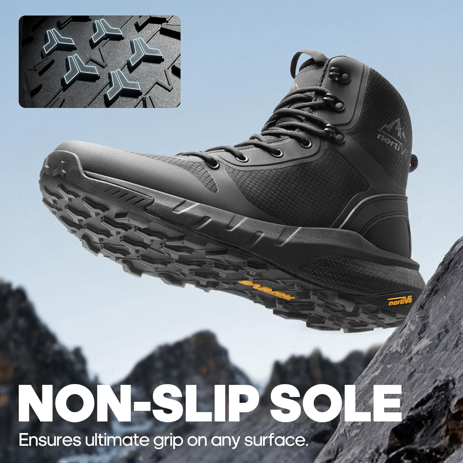 Thumbnail 2 de NORTIV 8 Men's Military Tactical Boot: Lightweight, All-Day Comfort with Side Zip