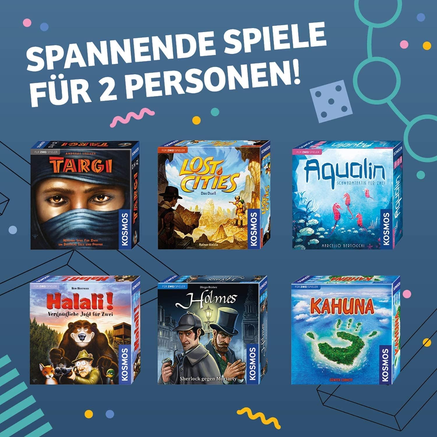 Thumbnail 4 de Lost Cities – Das Duell (KOSMOS) Brettspiel für 2 Personen ab 10 Jahren