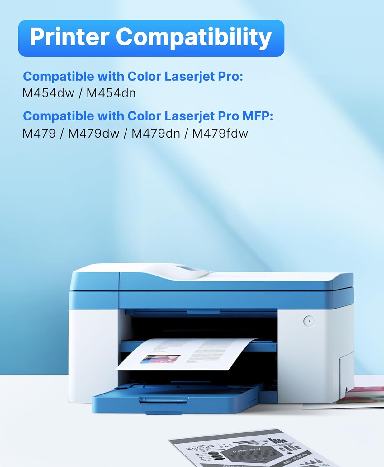 Thumbnail 1 de SODFACE 415X/415A Toner Multipack for HP Color LaserJet Pro MFP M479/M454 (4 Pack) – Black, Cyan, Yellow, Magenta