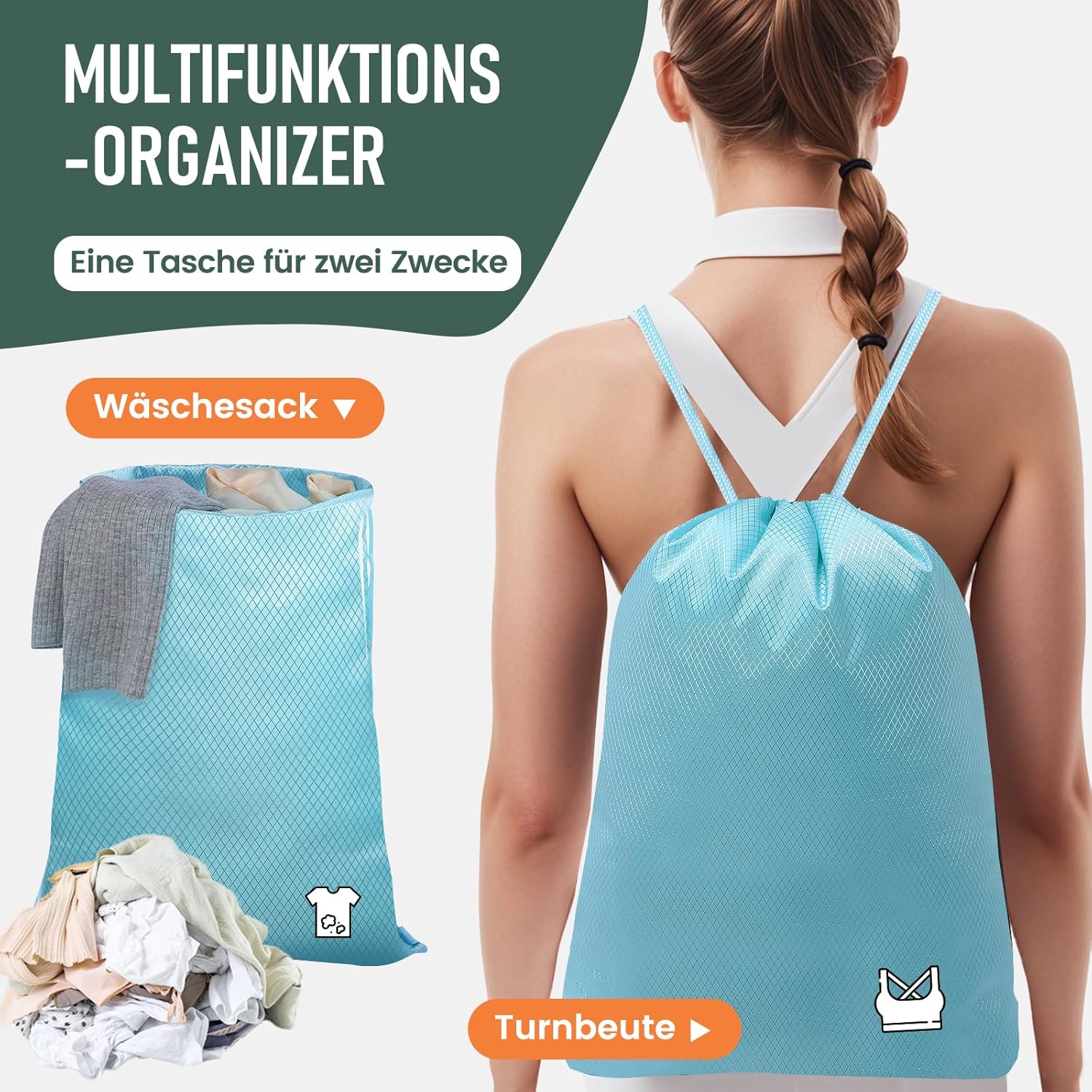 Detalle 2 de 8-teilige Compression Packing Cubes – Hellblau, Koffer Organizer für Reisen