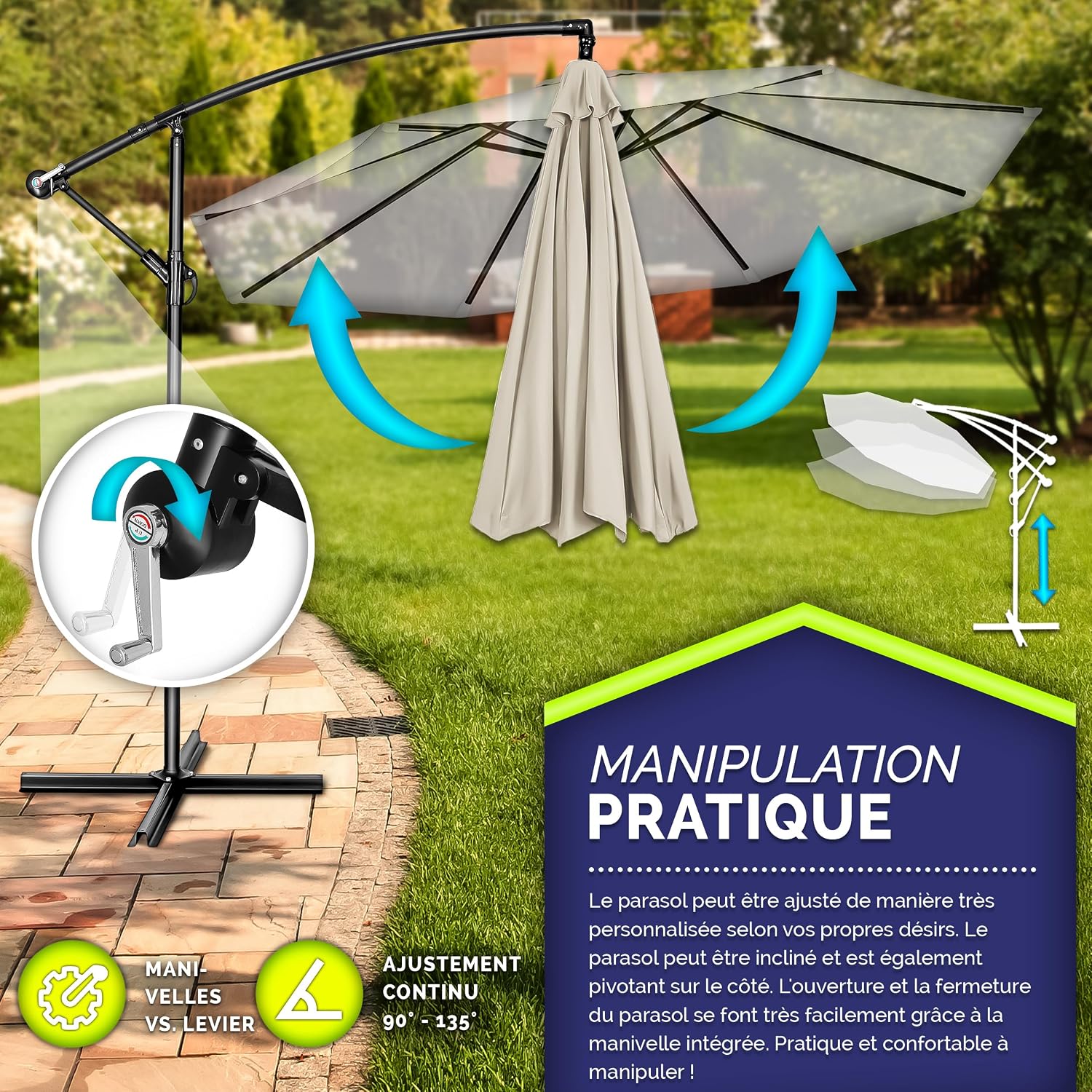 Thumbnail 2 de Tillvex Parasol déporté hexagonal 3M
